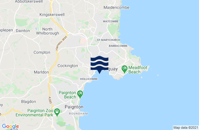 Mapa de mareas Torre Abbey Beach, United Kingdom