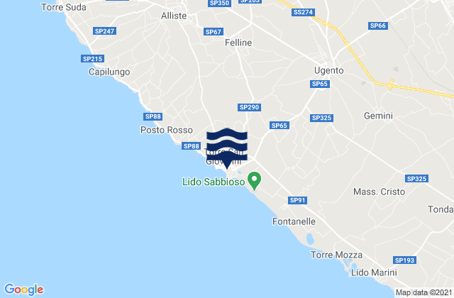 Mapa de mareas Torre San Giovanni, Italy