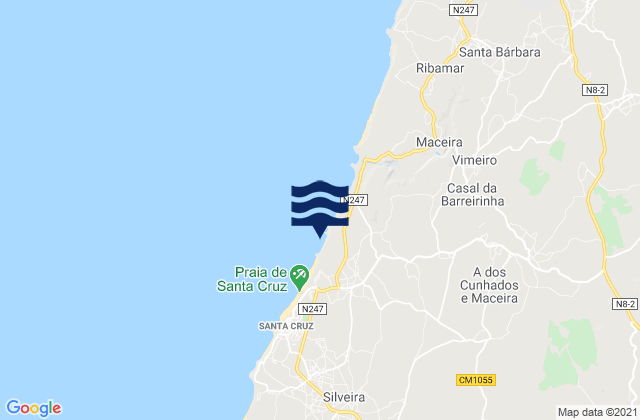 Mapa de mareas Torres Vedras, Portugal