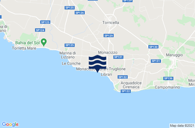 Mapa de mareas Torricella, Italy