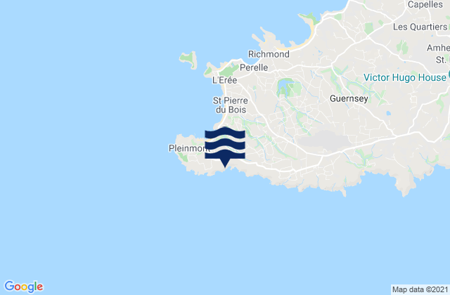Mapa de mareas Torteval, Guernsey