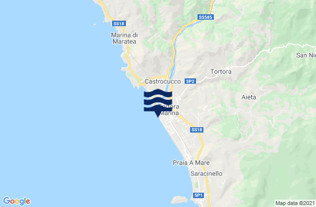 Mapa de mareas Tortora Marina, Italy