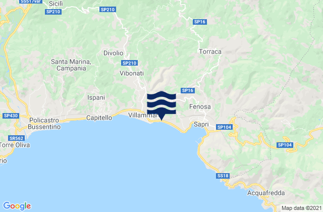 Mapa de mareas Tortorella, Italy