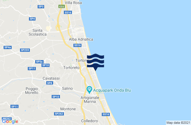 Mapa de mareas Tortoreto Lido, Italy
