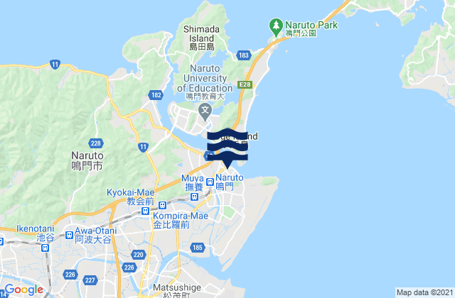 Mapa de mareas Tosadomari Muyano Seto, Japan