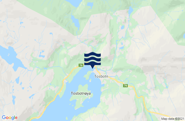 Mapa de mareas Tosbotn, Norway