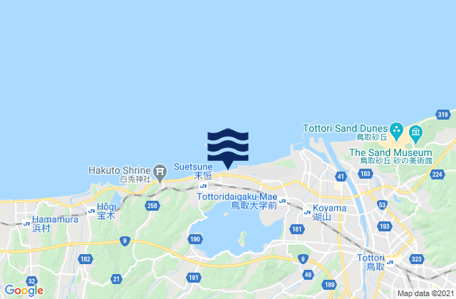 Mapa de mareas Tottori-shi, Japan