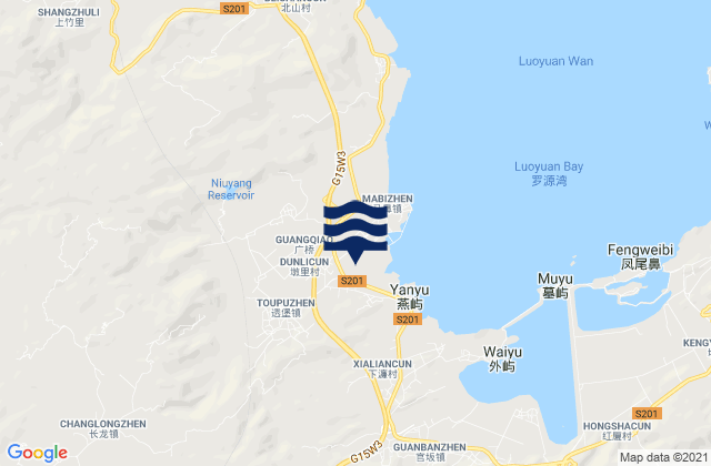 Mapa de mareas Toubao, China