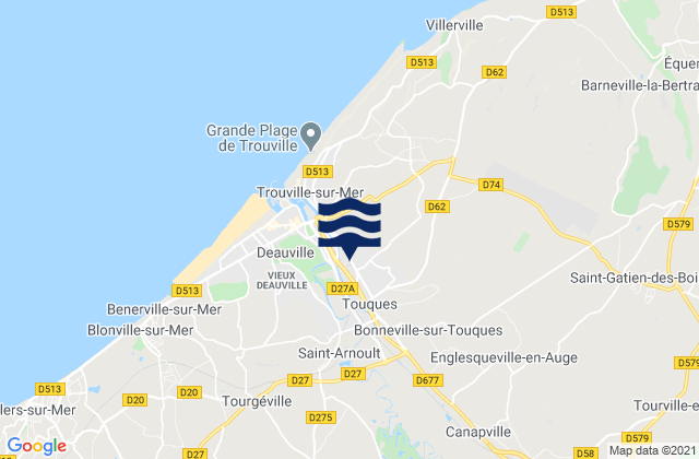 Mapa de mareas Touques, France