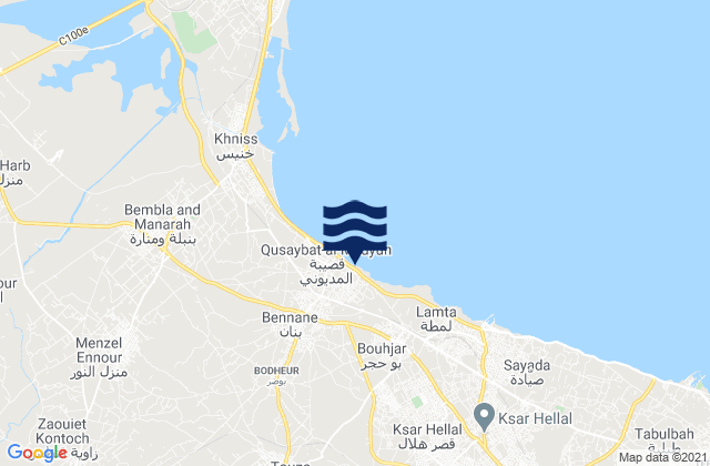 Mapa de mareas Touza, Tunisia