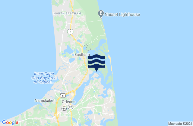 Mapa de mareas Town Cove Eastham, United States