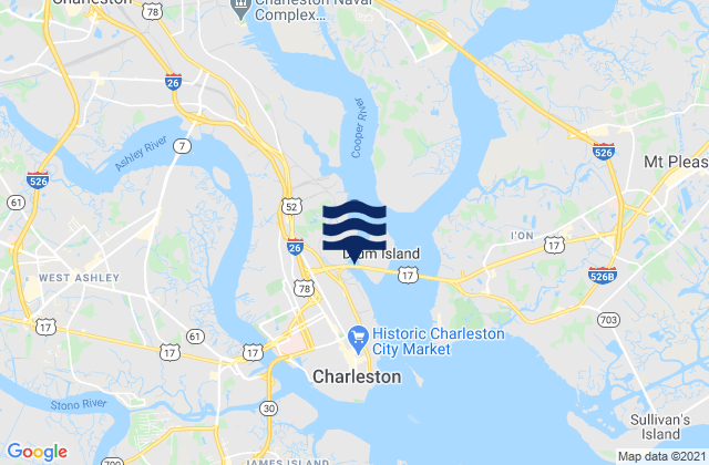 Mapa de mareas Town Creek 0.2 mile above bridge, United States