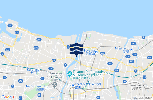 Mapa de mareas Toyama-shi, Japan
