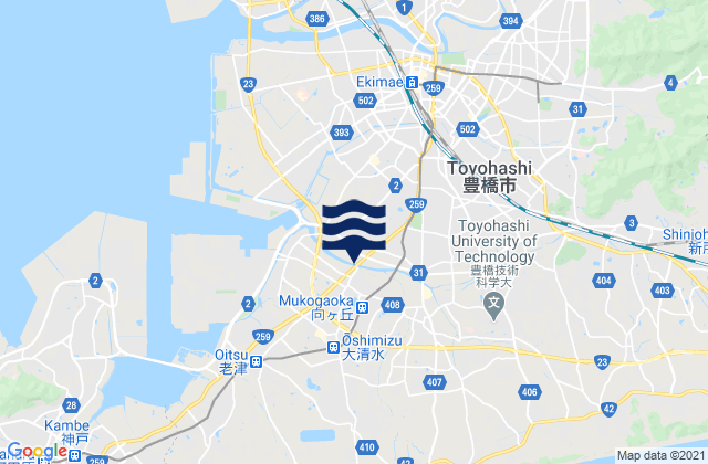 Mapa de mareas Toyohashi-shi, Japan