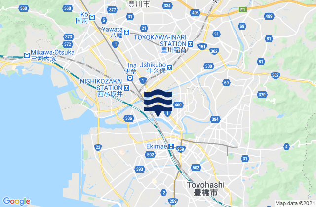 Mapa de mareas Toyokawa, Japan