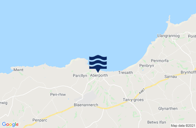 Mapa de mareas Traeth-y-Dyffryn Beach, United Kingdom