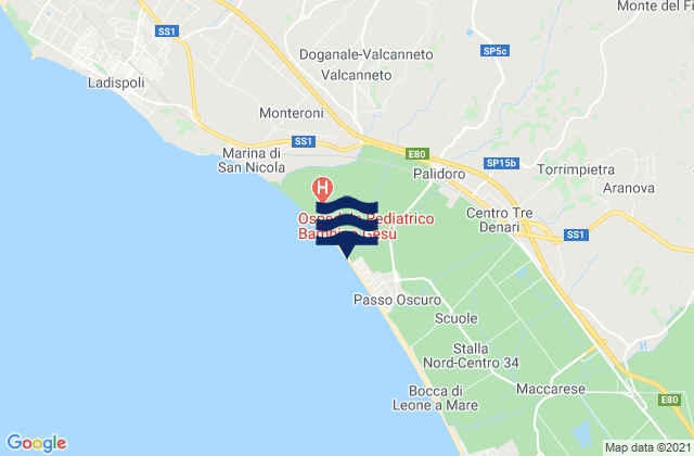 Mapa de mareas Tragliatella Campitello, Italy
