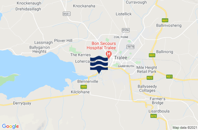 Mapa de mareas Tralee, Ireland