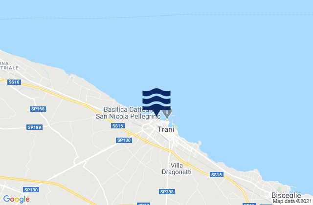 Mapa de mareas Trani, Italy