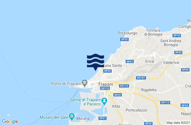 Mapa de mareas Trapani, Italy