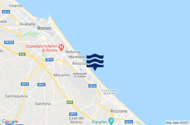 Mapa de mareas Trarivi, Italy