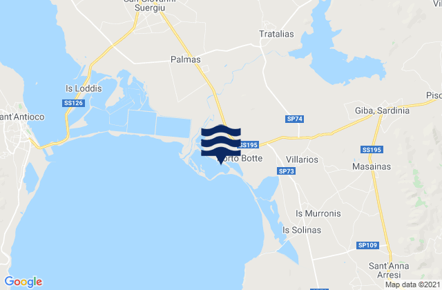 Mapa de mareas Tratalias, Italy