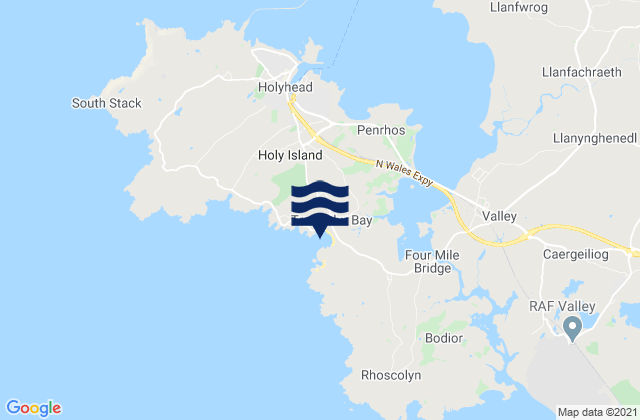Mapa de mareas Trearddur Bay (Holy Island), United Kingdom