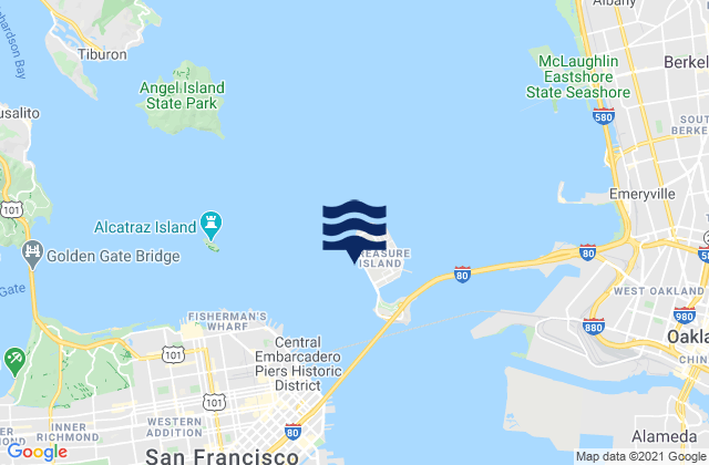 Mapa de mareas Treasure Island 0.2 mile west of, United States