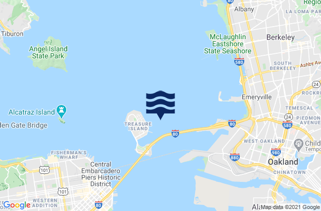 Mapa de mareas Treasure Island 0.3 mile east of, United States