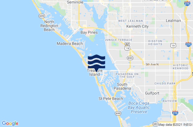 Mapa de mareas Treasure Island, United States
