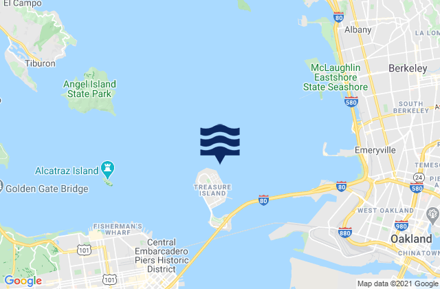 Mapa de mareas Treasure Island .5 mi N, United States