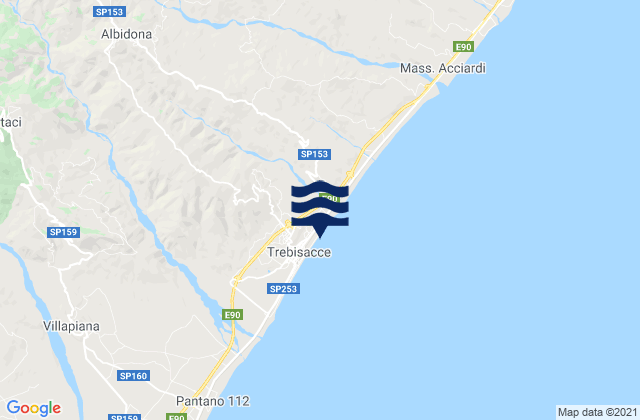 Mapa de mareas Trebisacce, Italy