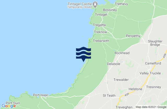 Mapa de mareas Tregardock Beach, United Kingdom