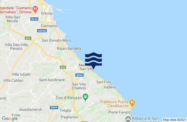 Mapa de mareas Treglio, Italy