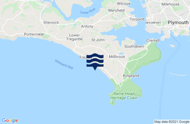 Mapa de mareas Tregonhawke Beach, United Kingdom