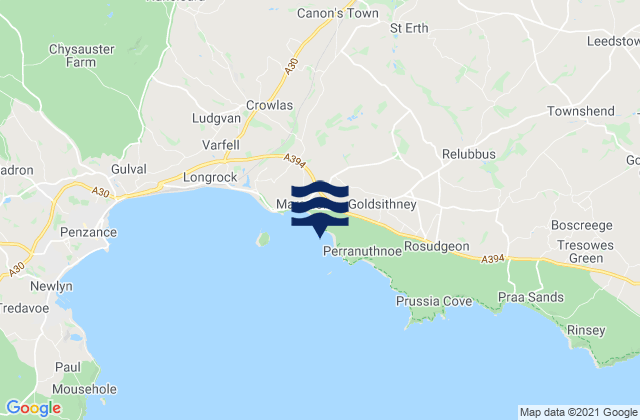 Mapa de mareas Trenow Cove Beach, United Kingdom