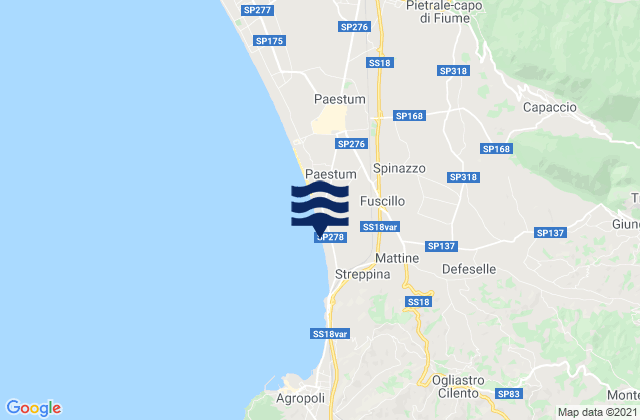 Mapa de mareas Trentinara, Italy