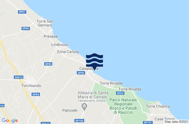 Mapa de mareas Trepuzzi, Italy