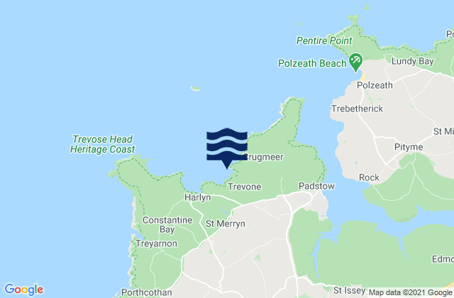 Mapa de mareas Trevone Bay, United Kingdom