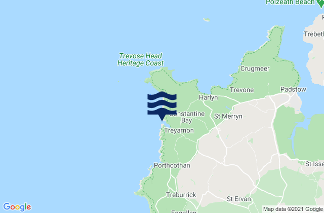 Mapa de mareas Treyarnon Bay, United Kingdom