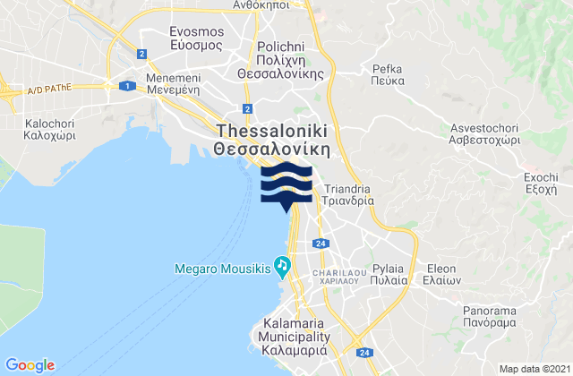 Mapa de mareas Triandría, Greece