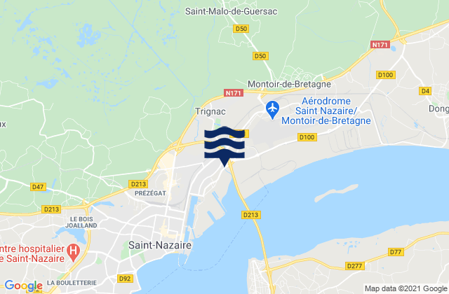 Mapa de mareas Trignac, France