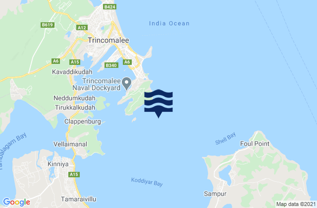 Mapa de mareas Trincomalee Harbour, Sri Lanka