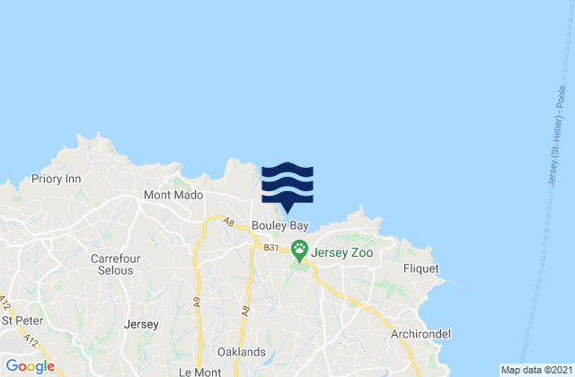 Mapa de mareas Trinity, Jersey