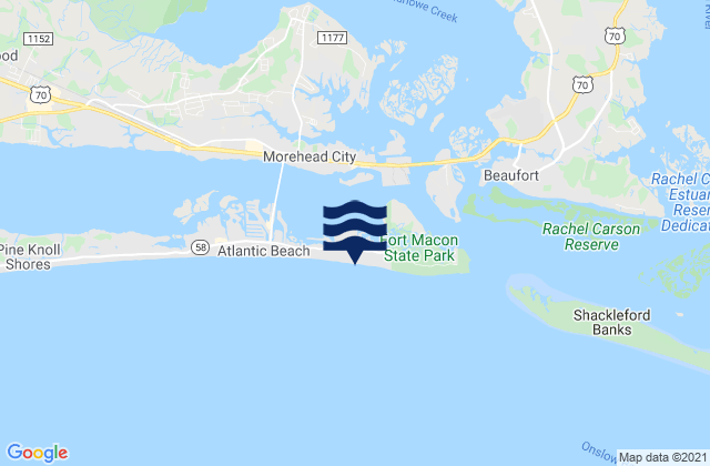 Mapa de mareas Triple S Marina Bogue Sd, United States