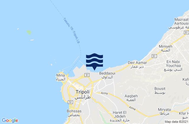 Mapa de mareas Tripoli, Lebanon