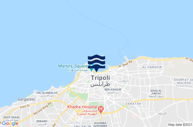 Mapa de mareas Tripoli, Libya