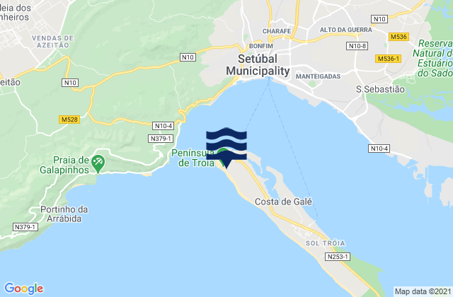 Mapa de mareas Troia, Portugal