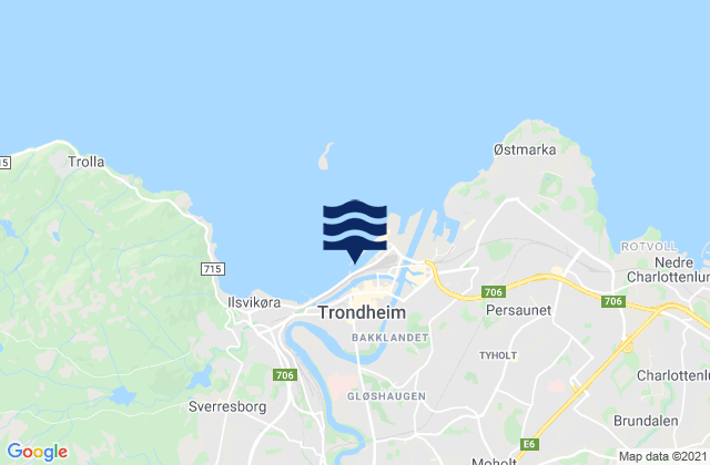Mapa de mareas Trondheim, Norway