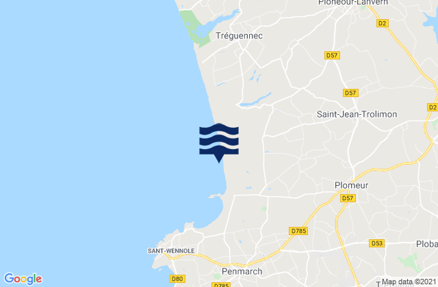 Mapa de mareas Tronoen, France